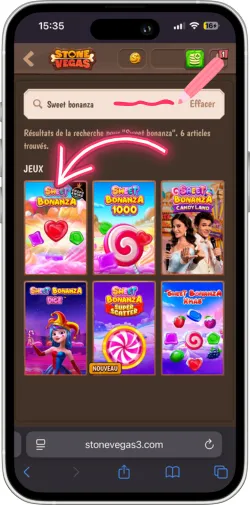 Jeu Sweet Bonanza à la recherche