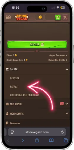 Retirer de l'argent réel