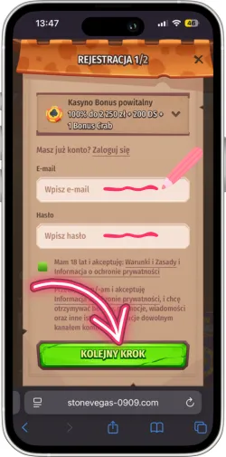Utwórz konto Sweet Bonanza