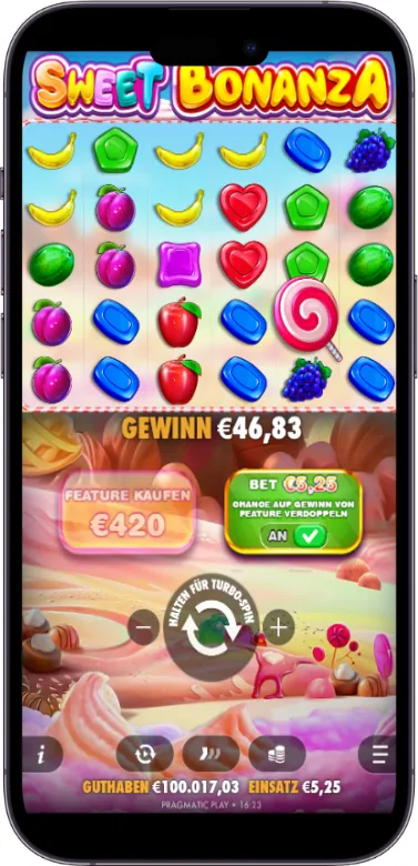 Spin-Button und Autoplay-Bildschirm