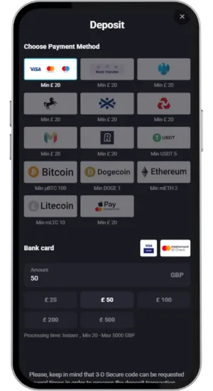 Deposit step and mobile bank screen