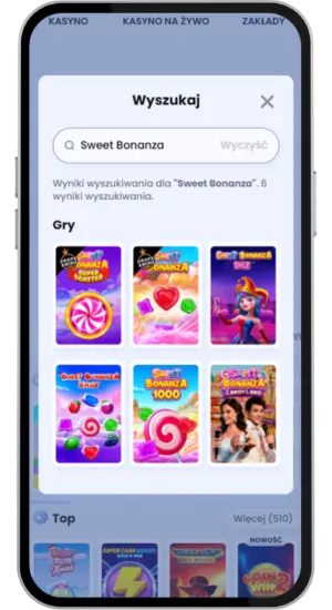 Znajdź Sweet Bonanza w wyszukiwarce