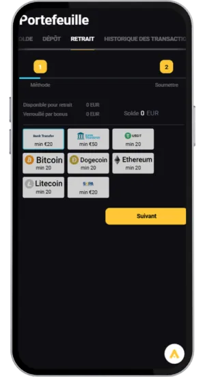 Retirer de l'argent réel