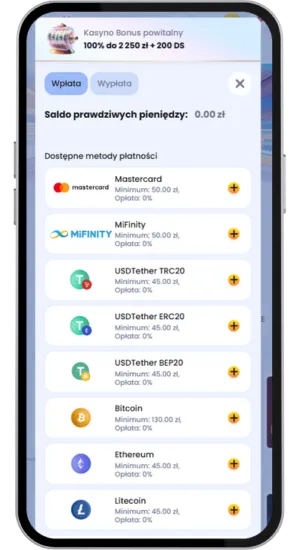 Wpłać środki w kasynie